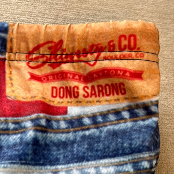 Blue Denim Print Swim Trunks - Picture 8 of 11